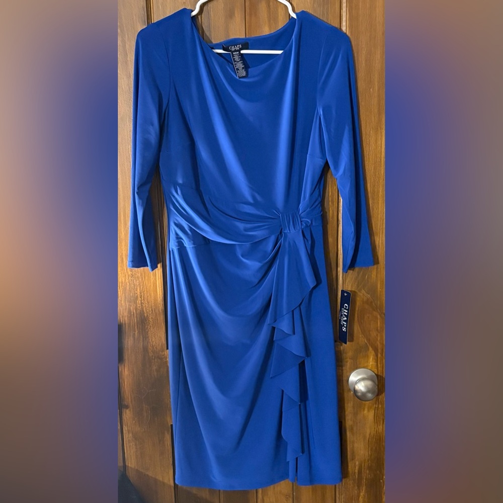 CHAPS Cobalt Blue Draped Dress